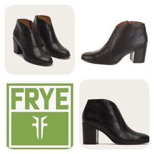 Frye - Nora Zip Short Ankle Leather Boots Black Women's Size US 8.5M